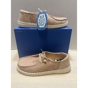NEW Hey Dude Women's Size 11 Wendy Boho Knit Rose Dust Slip On Shoes NWT No Lid